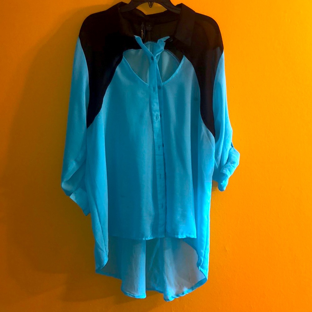 Sheer High-Low Blouse
